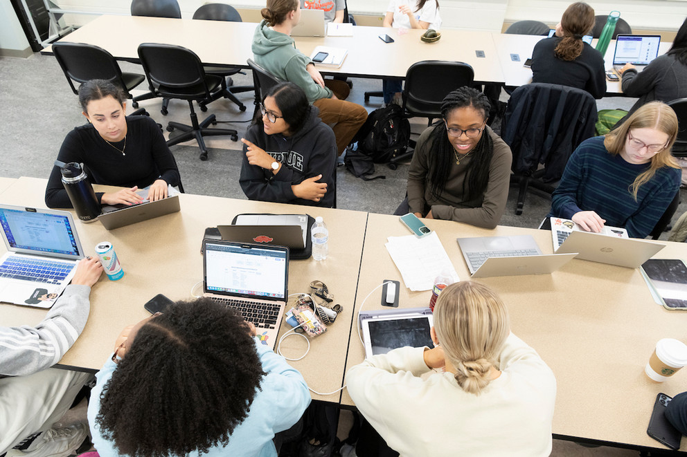 students studying together