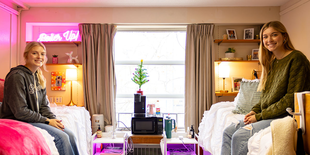 Students in a dorm room