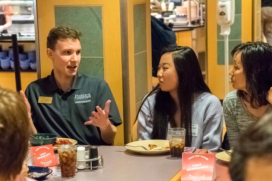 CLA Ambassador visiting campus and talking with students