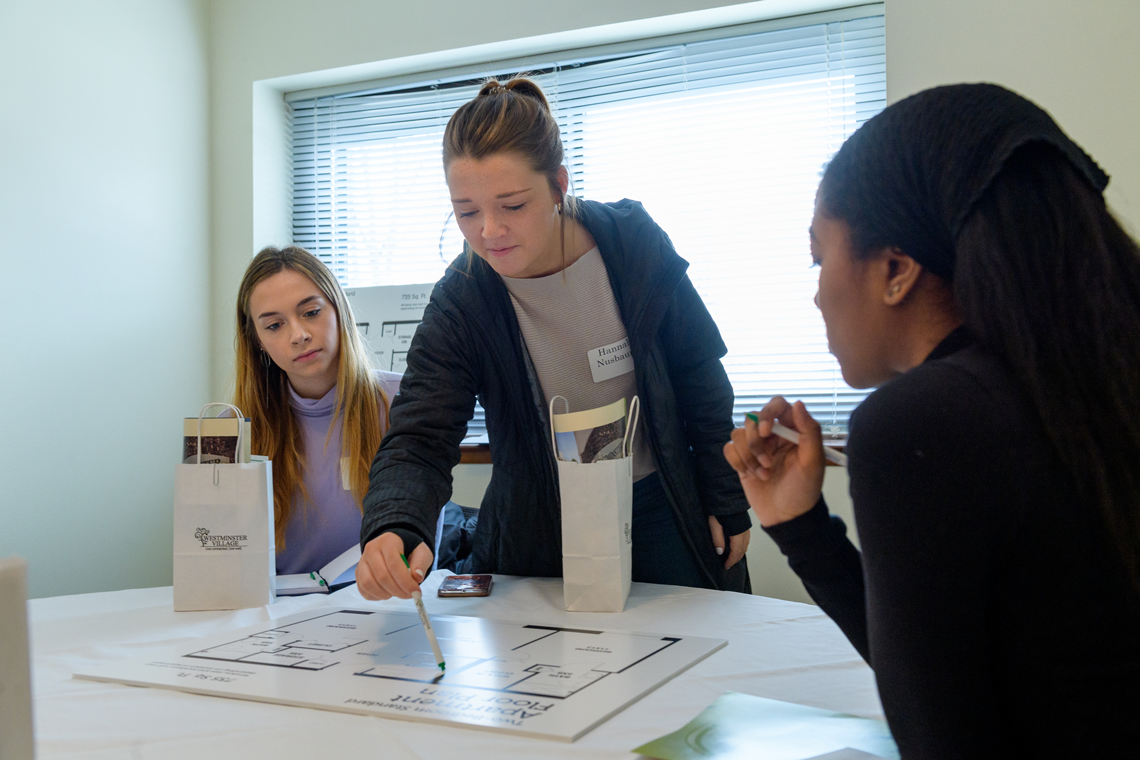 liberal arts students designing floor plan