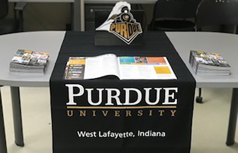 college fair table display